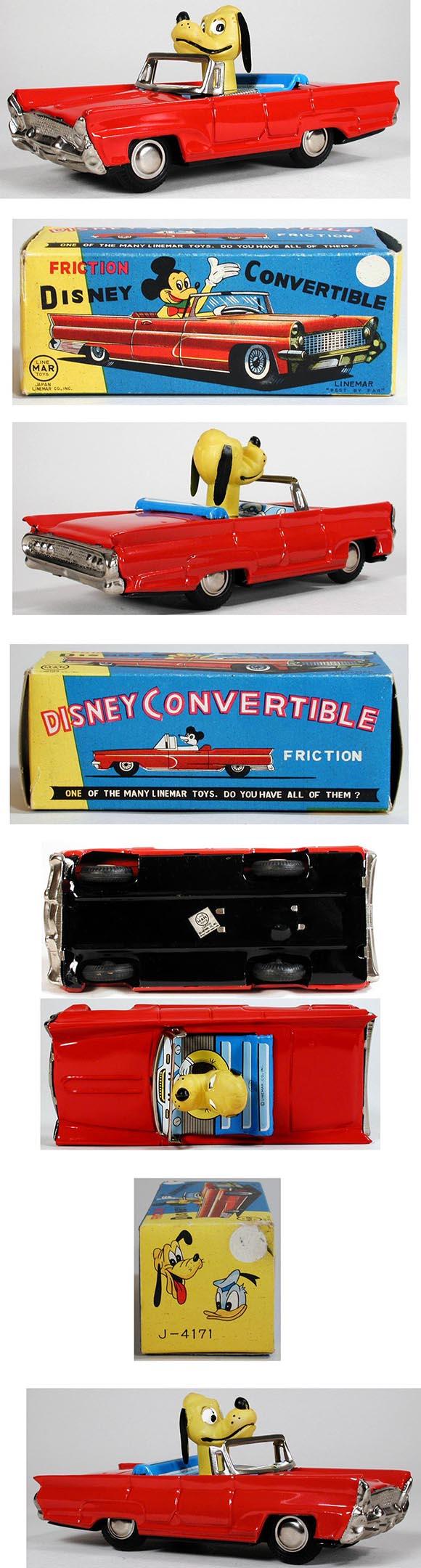 c.1956 Linemar, Disney Friction Convertible in Original Box
